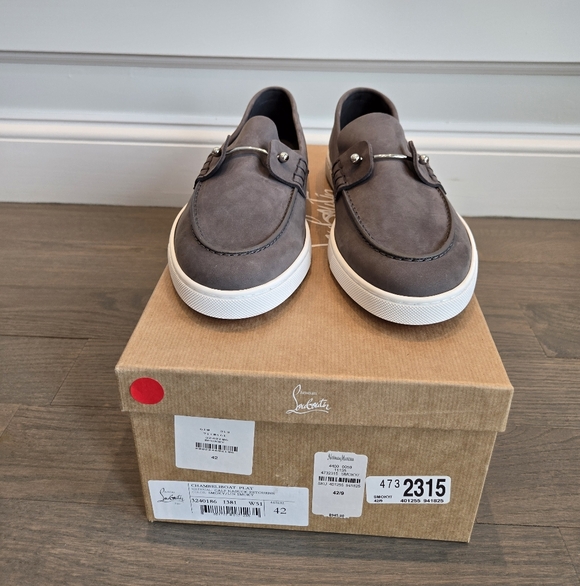$945 Christian Louboutin Chambeliboat Leather Boat Shoe Men's EU 42 US 9 BNIB - Picture 6 of 9